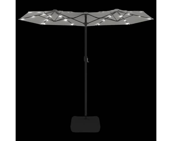 Umbrelă de soare cu două capete cu led, alb nisipiu, 316x240 cm, 6 image