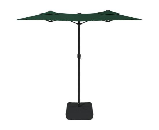 Umbrelă de soare cu două capete cu led-uri, verde, 316x240 cm, 5 image