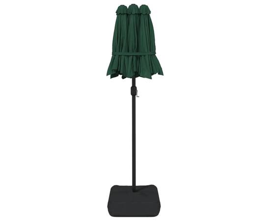 Umbrelă de soare cu două capete cu led-uri, verde, 316x240 cm, 7 image