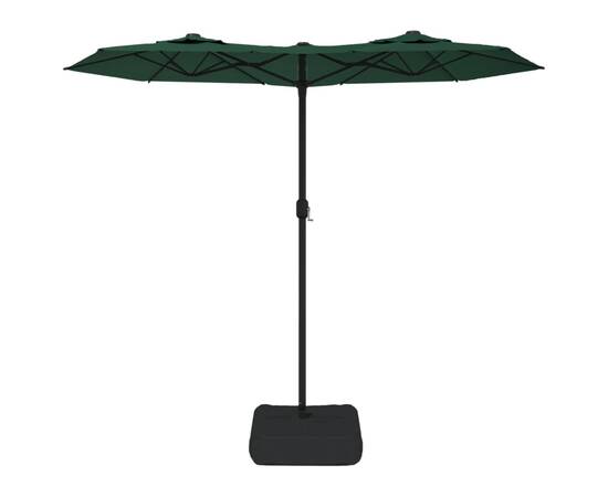 Umbrelă de soare cu două capete cu led-uri, verde, 316x240 cm, 4 image