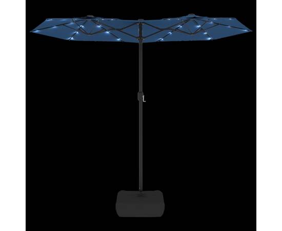 Umbrelă de soare cu două capete cu led-uri albastru 316x240 cm, 6 image
