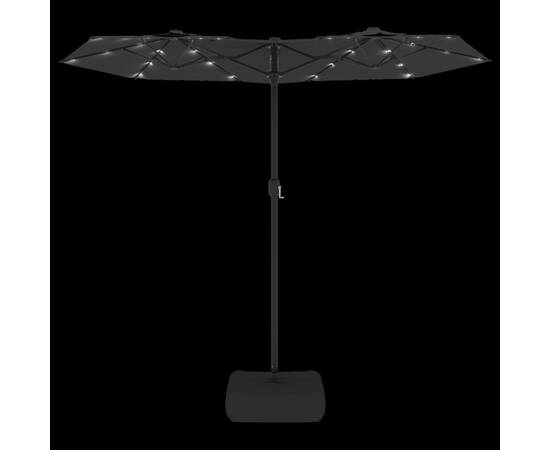 Umbrelă de soare cu două capete cu led-uri antracit, 316x240 cm, 6 image