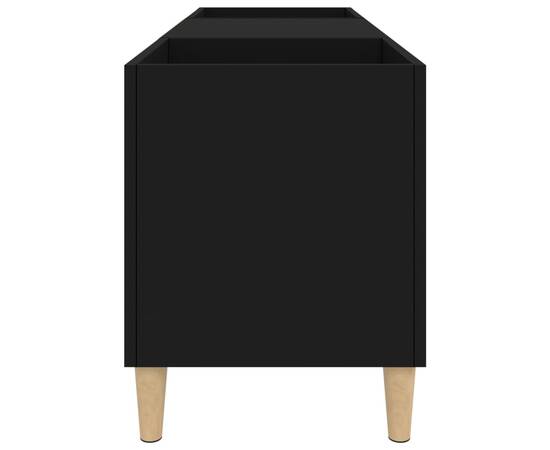 Comodă discuri, negru, 121x38x48 cm, lemn prelucrat, 6 image