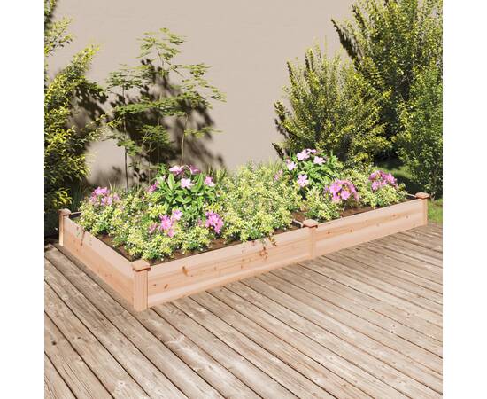 Strat de grădină înălțat cu căptușeală, 240x120x25 cm lemn brad