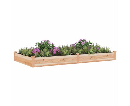 Strat de grădină înălțat cu căptușeală, 240x120x25 cm lemn brad, 3 image