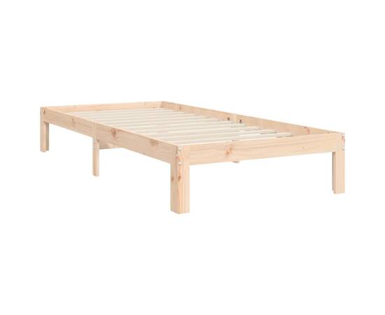 Cadru de pat cu tăblie, 90x200 cm, lemn masiv, 9 image