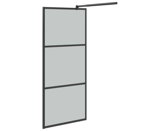 Paravan duș walk-in cu raft negru 100x195cm sticlă esg/aluminiu, 5 image