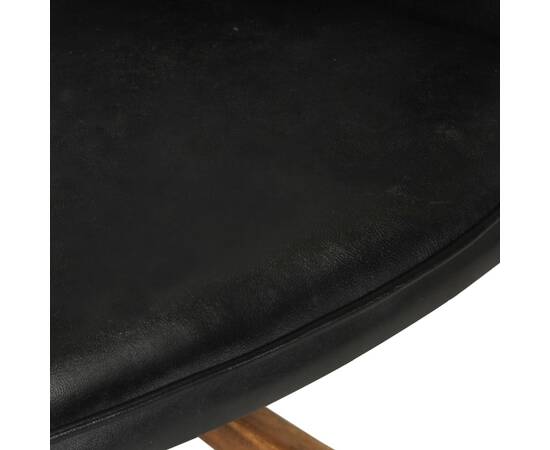 Scaun balansoar, negru, piele naturală, 8 image