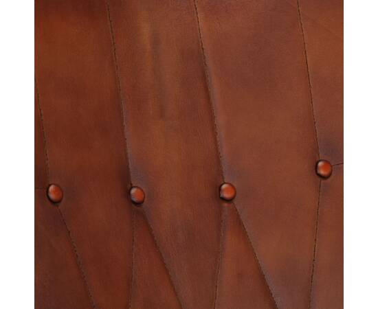 Scaun balansoar cu taburet, maro, piele naturală, 6 image