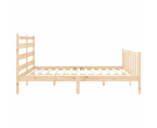 Cadru de pat cu tăblie, 180x200 cm, lemn masiv, 7 image