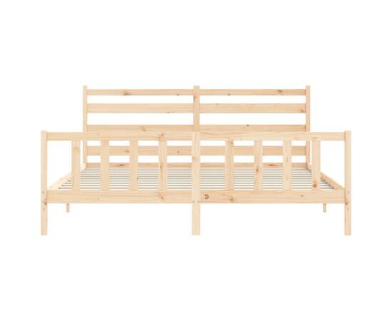 Cadru de pat cu tăblie, 180x200 cm, lemn masiv, 6 image