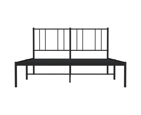 Cadru de pat metalic cu tăblie, negru, 120x200 cm, 6 image