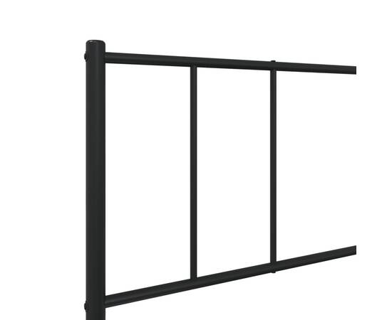 Cadru de pat metalic cu tăblie, negru, 90x190 cm, 9 image
