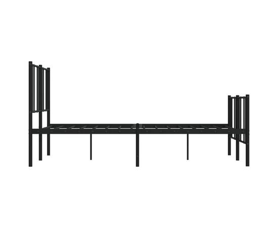 Cadru pat metalic cu tăblie de cap/picioare, negru, 135x190 cm, 7 image
