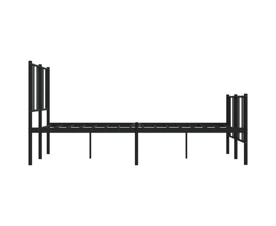 Cadru pat metalic cu tăblie de cap/picioare, negru, 140x200 cm, 7 image