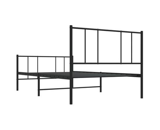 Cadru pat metalic cu tăblii de cap/picioare, negru, 100x200 cm, 8 image