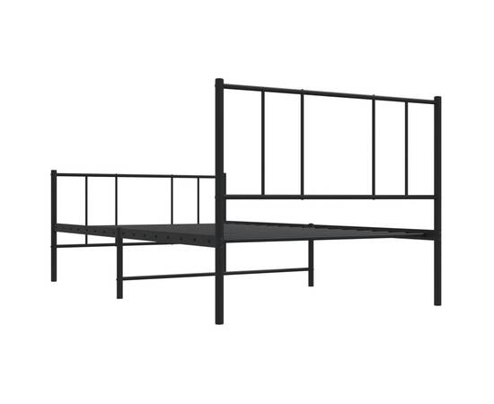 Cadru pat metalic cu tăblii de cap/picioare, negru, 107x203 cm, 8 image
