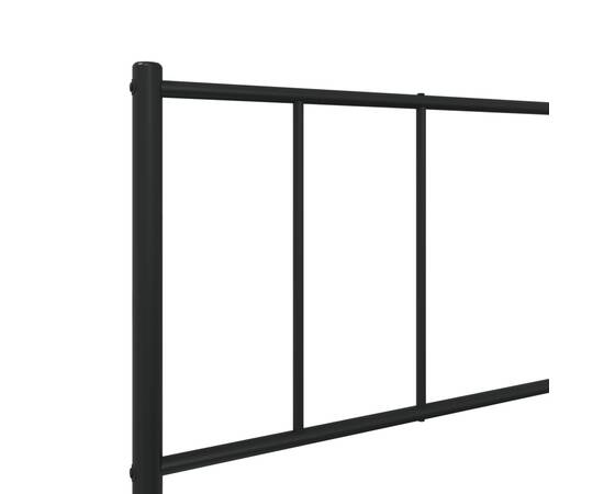 Cadru pat metalic cu tăblii de cap/picioare, negru, 90x190 cm, 9 image