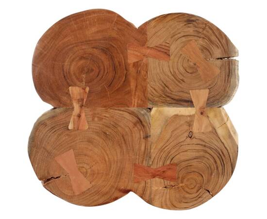Măsuță de cafea, 36 cm, 4 trunchiuri, lemn masiv de acacia, 3 image