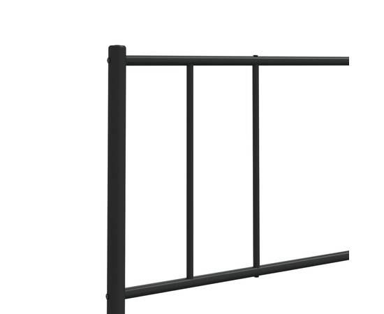 Tăblie de pat metalică, negru, 135 cm, 7 image