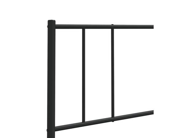 Tăblie de pat metalică, negru, 160 cm, 7 image