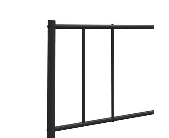 Tăblie de pat metalică, negru, 80 cm, 6 image