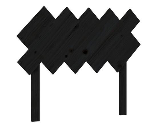 Cadru de pat cu tăblie, negru, 100x200 cm, lemn masiv, 8 image