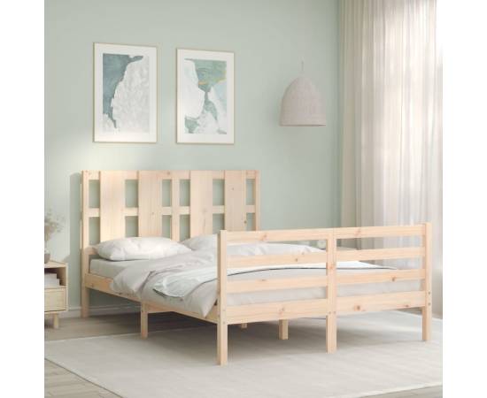 Cadru de pat cu tăblie, 120x200 cm, lemn masiv