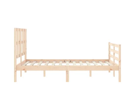 Cadru de pat cu tăblie, 140x200 cm, lemn masiv, 6 image