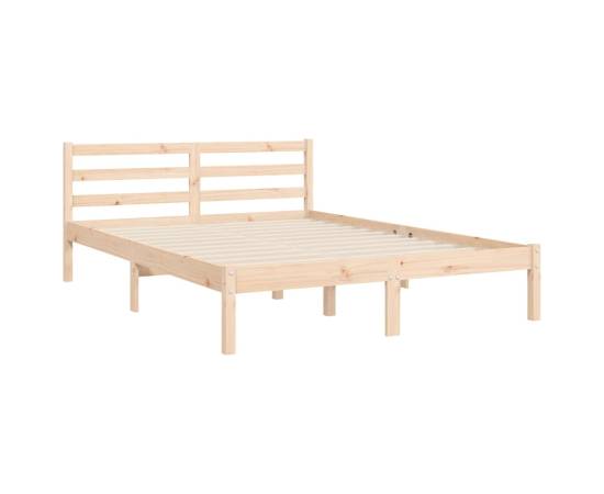 Cadru de pat cu tăblie, 140x200 cm, lemn masiv, 8 image