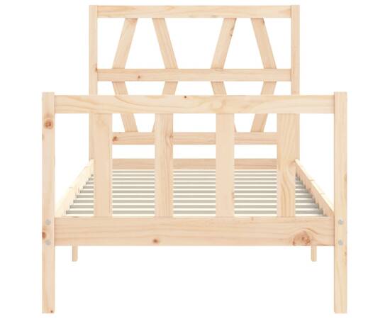 Cadru de pat cu tăblie, 90x200 cm, lemn masiv, 6 image