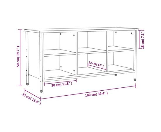 Pantofar, stejar sonoma, 100x35x50 cm, lemn prelucrat, 9 image