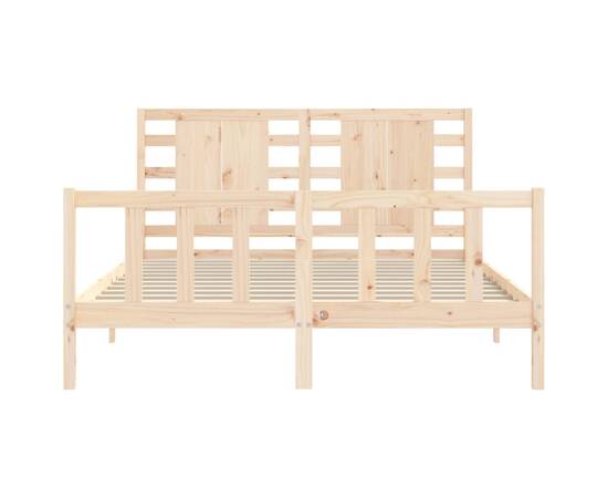 Cadru de pat cu tăblie, lemn masiv, king size 5ft, 6 image