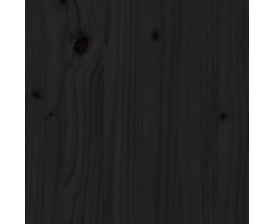 Cadru de pat cu tăblie, negru, lemn masiv, dublu 4ft6, 11 image