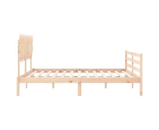 Cadru de pat cu tăblie 6ft super king, lemn masiv, 7 image