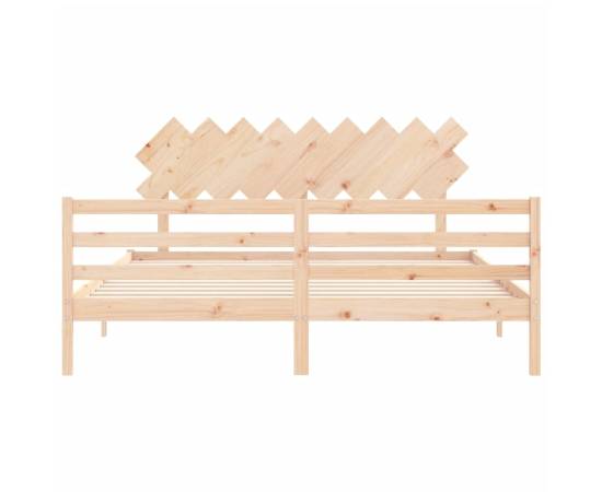 Cadru de pat cu tăblie 6ft super king, lemn masiv, 6 image