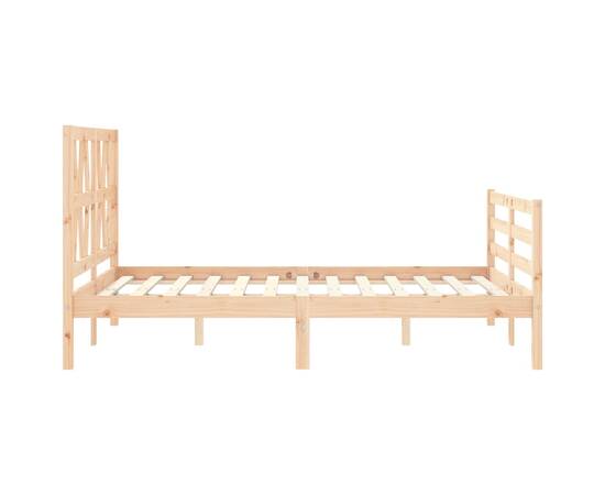Cadru de pat cu tăblie, 120x200 cm, lemn masiv, 6 image