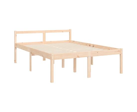 Cadru de pat cu tăblie, 140x190 cm, lemn masiv, 9 image