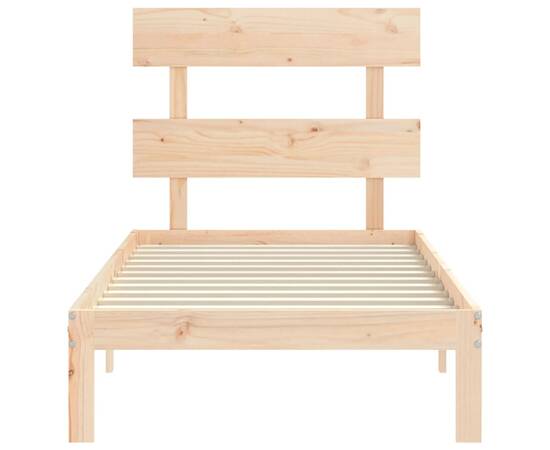 Cadru de pat cu tăblie, 100x200 cm, lemn masiv, 6 image