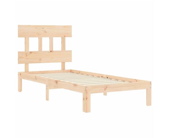 Cadru de pat cu tăblie, 100x200 cm, lemn masiv, 5 image