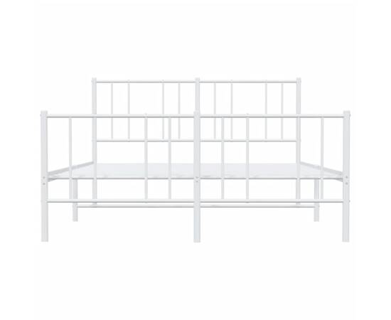 Cadru de pat metalic cu tăblie, alb, 120x200 cm, 6 image