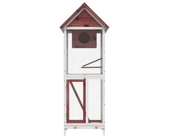 Cușcă de păsări cafeniu 60x58,5x160 cm lemn masiv pin, 3 image