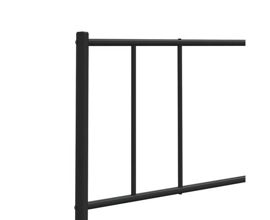 Tăblie de pat metalică, negru, 180 cm, 7 image
