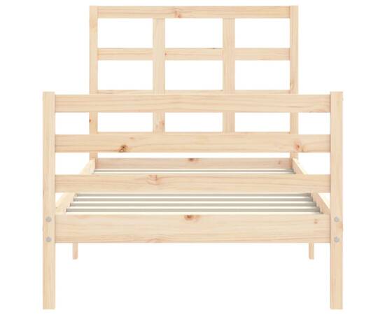 Cadru de pat cu tăblie, 100x200 cm, lemn masiv, 6 image