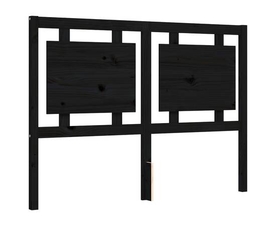 Cadru de pat cu tăblie, negru, 120x200 cm, lemn masiv, 8 image