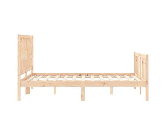 Cadru de pat cu tăblie, 120x200 cm, lemn masiv, 7 image