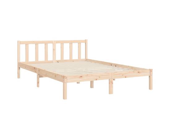 Cadru de pat cu tăblie, 120x200 cm, lemn masiv, 8 image