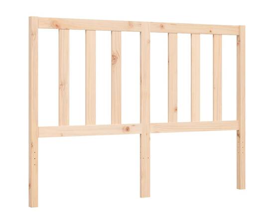 Cadru de pat cu tăblie, lemn masiv, dublu 4ft6, 8 image