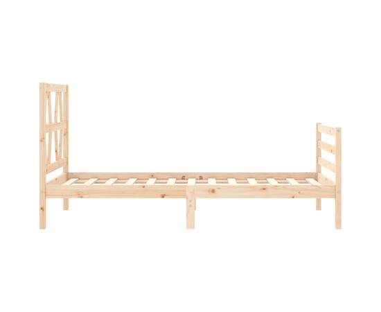 Cadru de pat cu tăblie 3ft, single, lemn masiv, 6 image