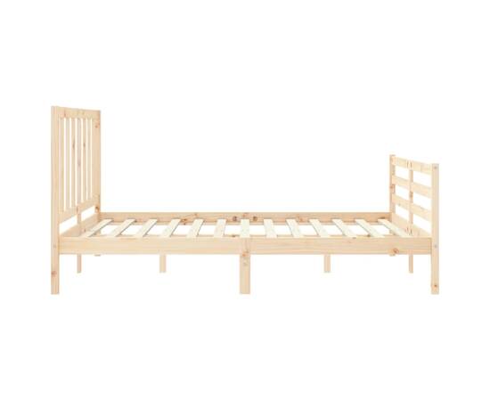 Cadru de pat cu tăblie, 160x200 cm, lemn masiv, 7 image